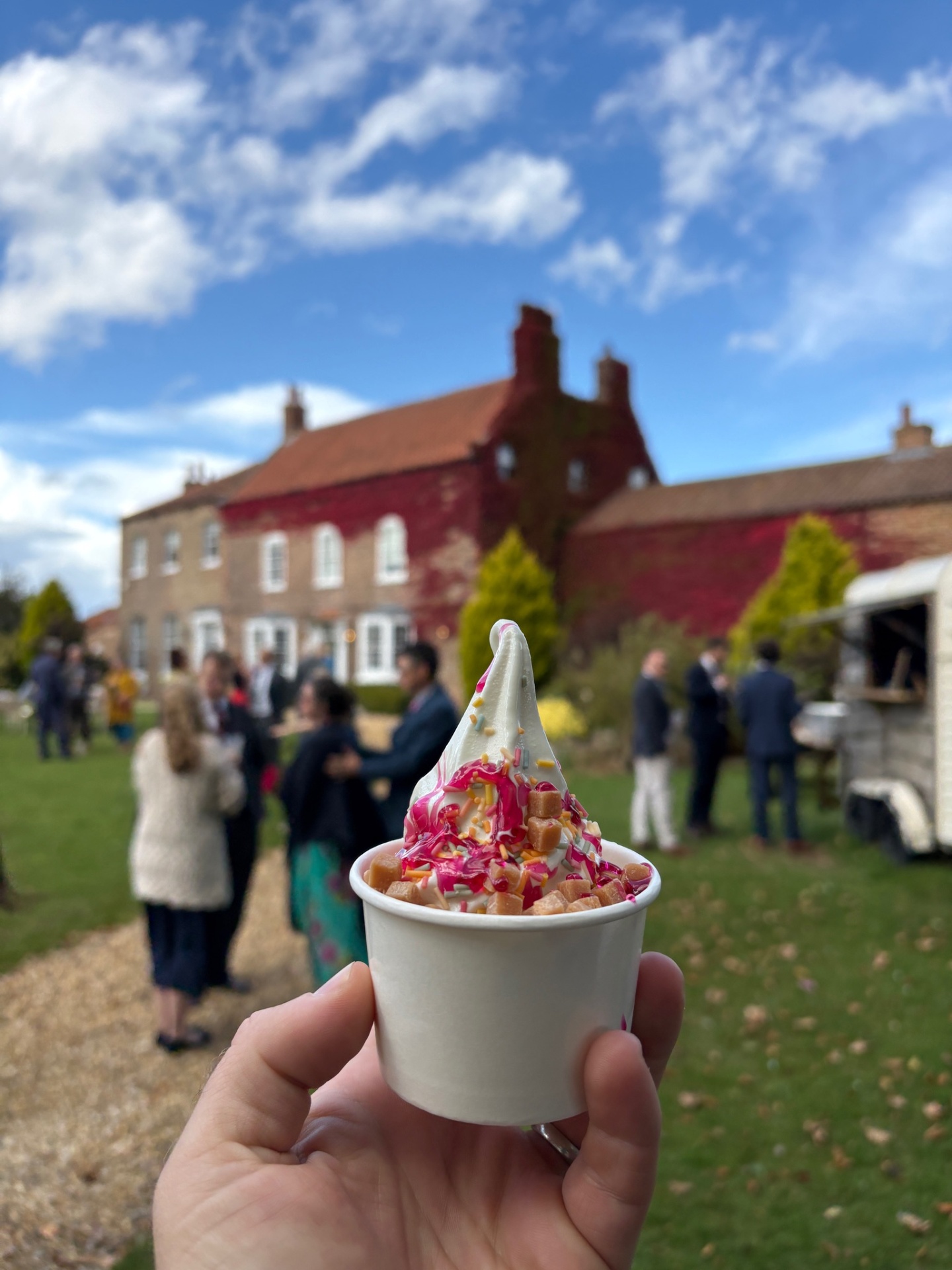 Manor house corporate event with the ice cream tuk-tuk