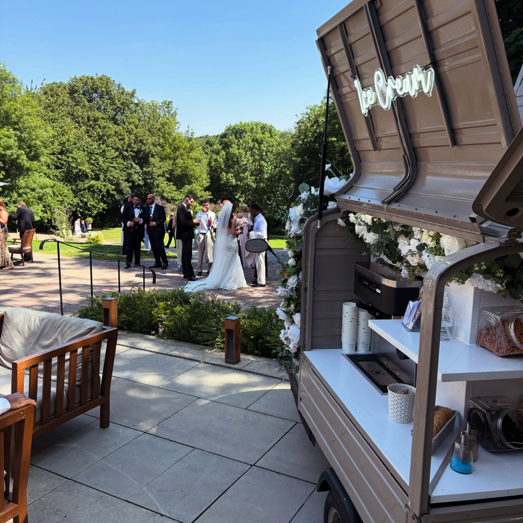 Outdoor view of the tuk-tuk at a corporate event